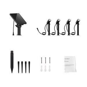 Lot de 4 spots solaires led noir roundy mini