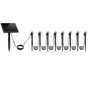 Lot de 8 spots solaires led noir roundy mini