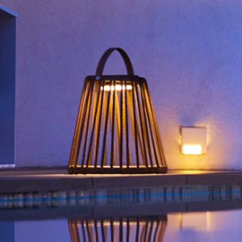 Lanterne solaire décorative marron evania