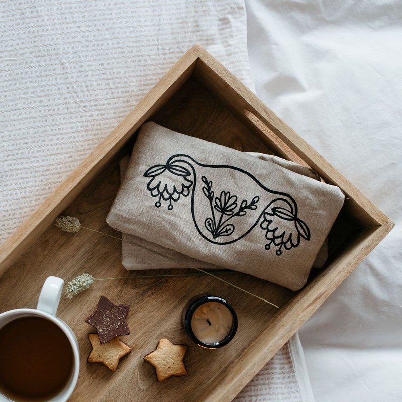 Petite bouillotte graines de lin utérus