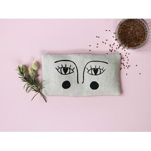 Petite bouillotte graines de lin yeux