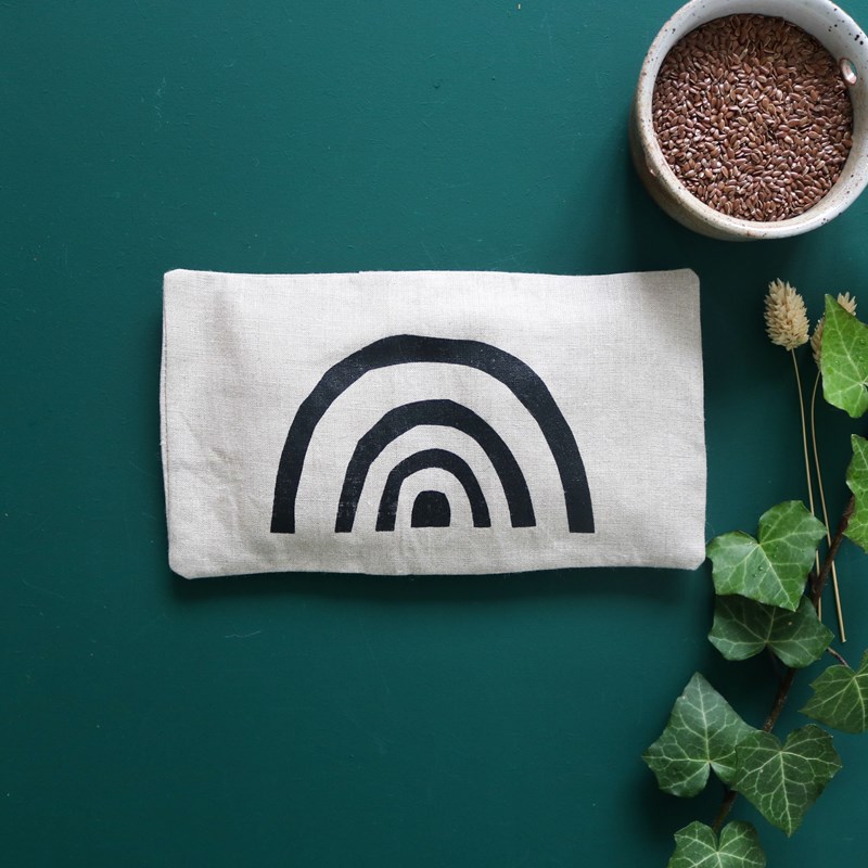 Petite bouillotte lin arc en ciel