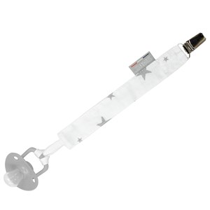 Attache tétine  en coton blanc tu