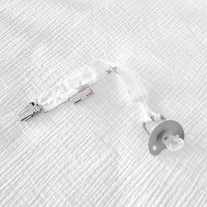 Attache tétine  coton blanc tu