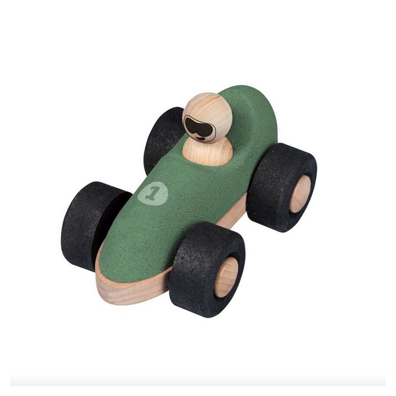 Voiture+de+course+en+liege+-+verte