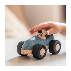 Voiture de course en liege - bleue