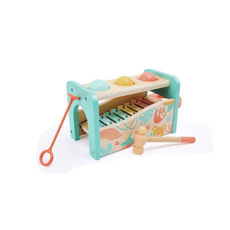 Banc a marteler en bois - jungle