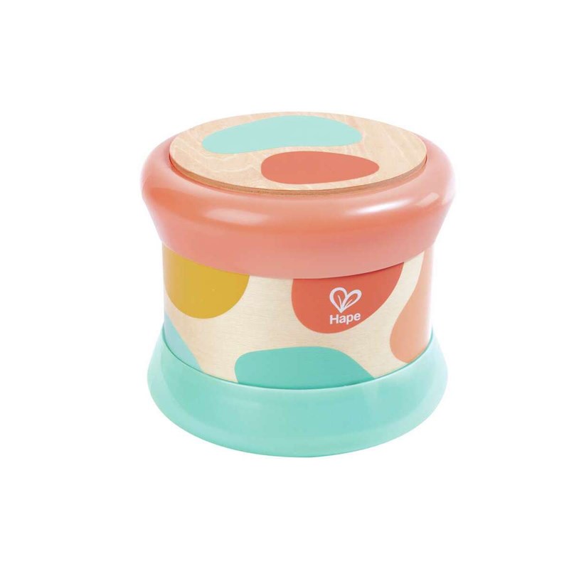 Tambour de bebe en bois - turquoise