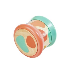 Tambour de bebe en bois - turquoise