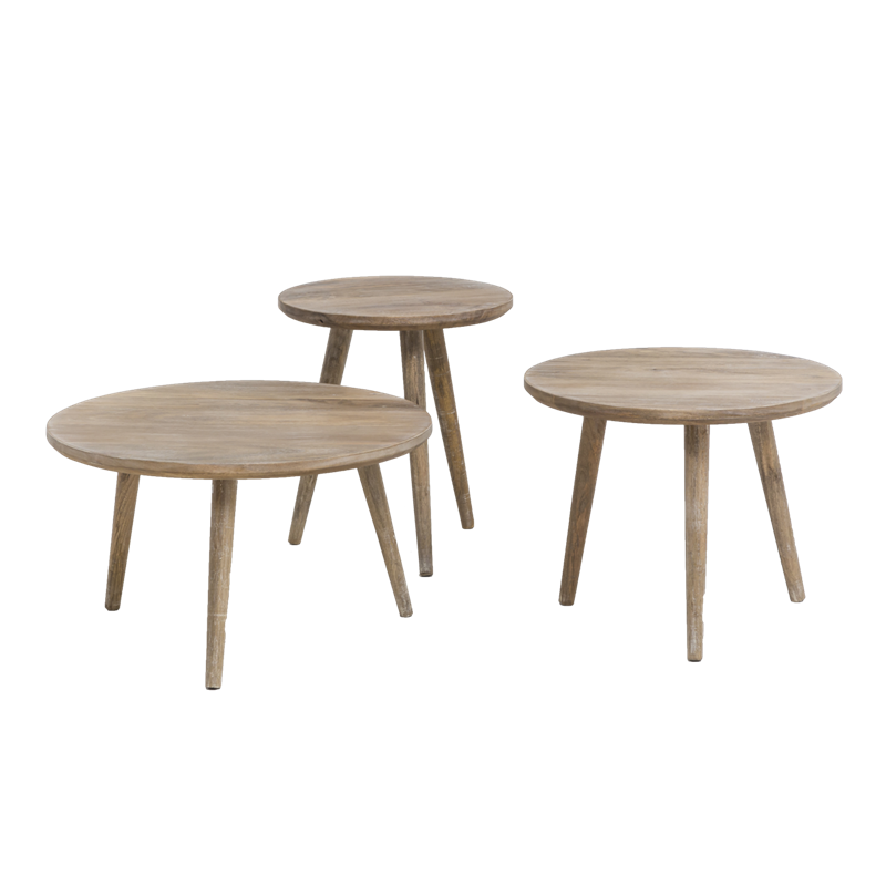 Table basse gigogne en bois de manguier