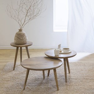 Table basse gigogne en bois de manguier