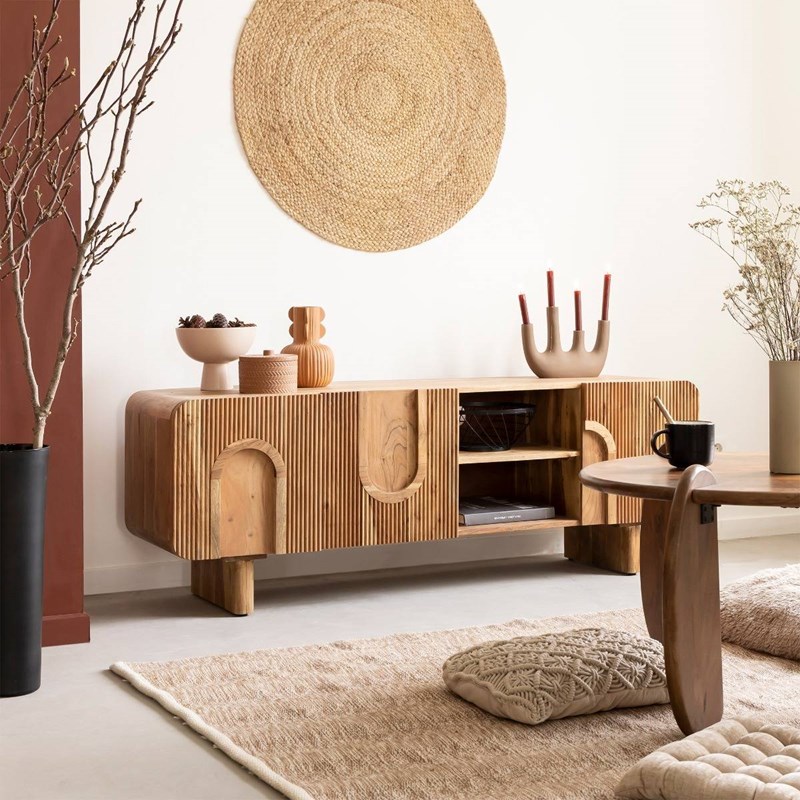 Meuble tv en bois d'acacia tilio