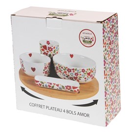 Plateau tournant apéritif 4 bols amor