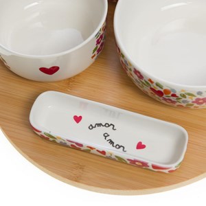 Plateau tournant apéritif 4 bols amor