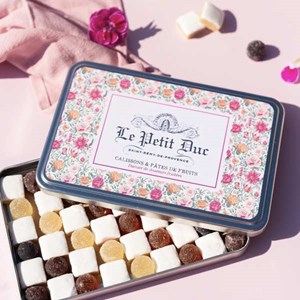 Damier de calissons et pâtes de fruits