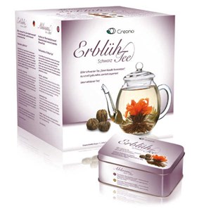 Coffret théière et 6 fleurs de thé noir