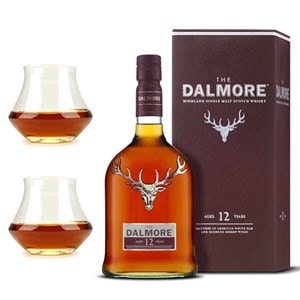 Cadeau whisky dalmore 12 ans + 2 verres