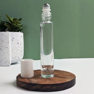 Roll-on en verre transparent et bille in