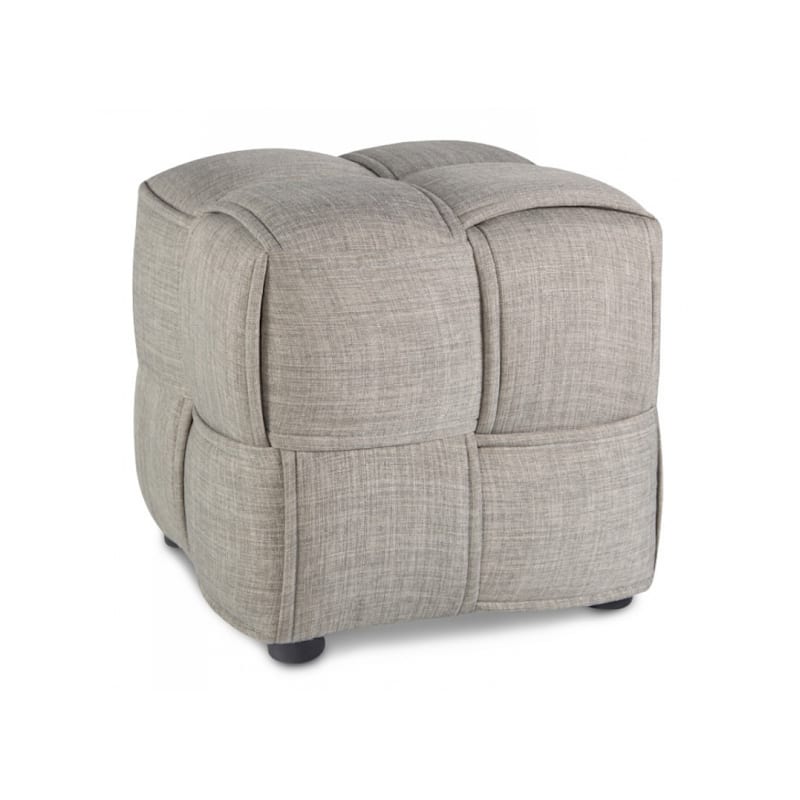 Homestyle4u - Tabouret cube rembourre gris
