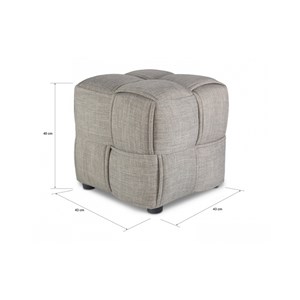 Tabouret cube rembourre gris