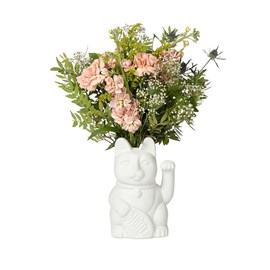 Vase neko   blanc   doiy