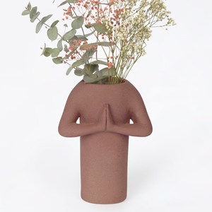 Doiy   vase namaste  marron