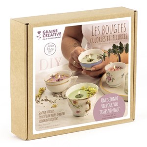 Kit bougies fleuries et colorées