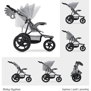 Poussette compacte pliable, 3 roues