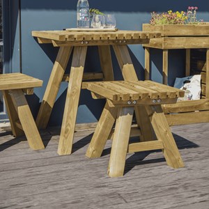 Tabouret carré en bois 4 pieds karel