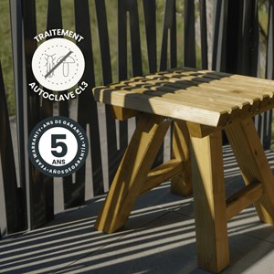 Tabouret carré en bois 4 pieds karel