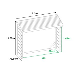 Abri bûches en bois traité olbia