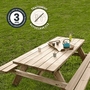 Table de pique-nique bois 6 personnes