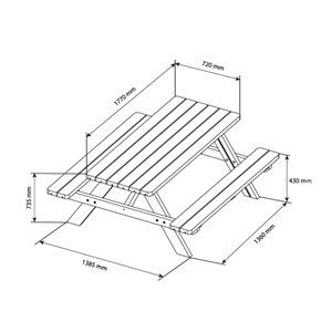 Table de pique-nique bois 6 personnes