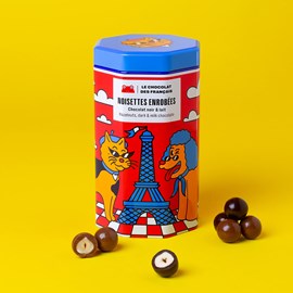 Noisettes enrobées chocolat noir et lait