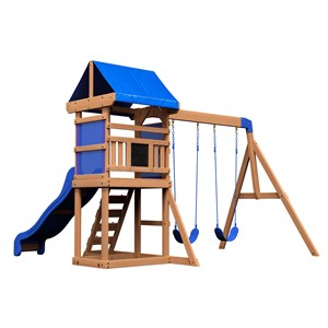 Aire de jeux 2 balançoires toboggan ble