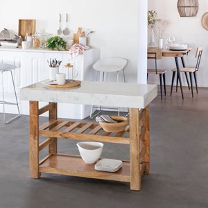 Billot en bois et en marbre