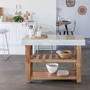 Billot en bois et en marbre