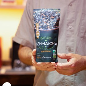 Thé vert genmaicha bio 100g – thé japonais au riz grillé, saveur douce