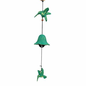 Jouet du vent colibri vert doré en fonte