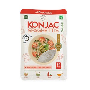 Spaghettis de konjac bio faibles calories fibres japon 150g