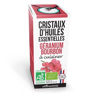 Cristaux d'huiles essentielles géranium