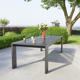Table de jardin en aluminium noir 8 p