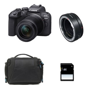 Canon eos r10 + rf-s 18-150mm f3.5-6.3 is stm + sac + carte sd 8 go + bague ef-e