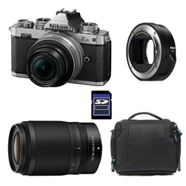 Nikon z fc + z 16-50 silver + z 50-250 + sac + carte sd 8 go + adaptateur ftz ii