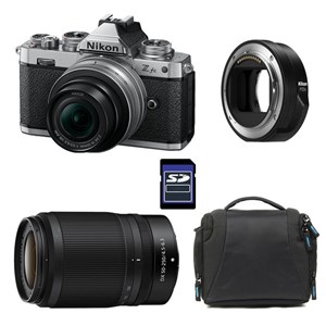 Nikon z fc + z 16-50 silver + z 50-250 + sac + carte sd 8 go + adaptateur ftz ii